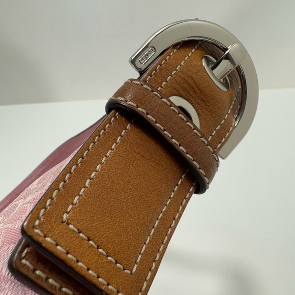 COACH VINTAGE Y2K Hobo Pink and Brown Women's Bag Signature Canvas Leather - Picture 10 of 11